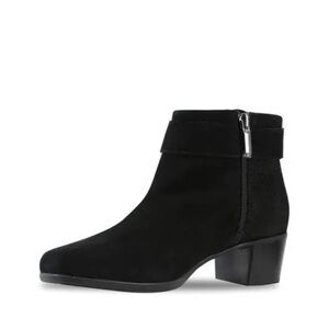 Munro Black Suede Ankle Boot with Side Zip